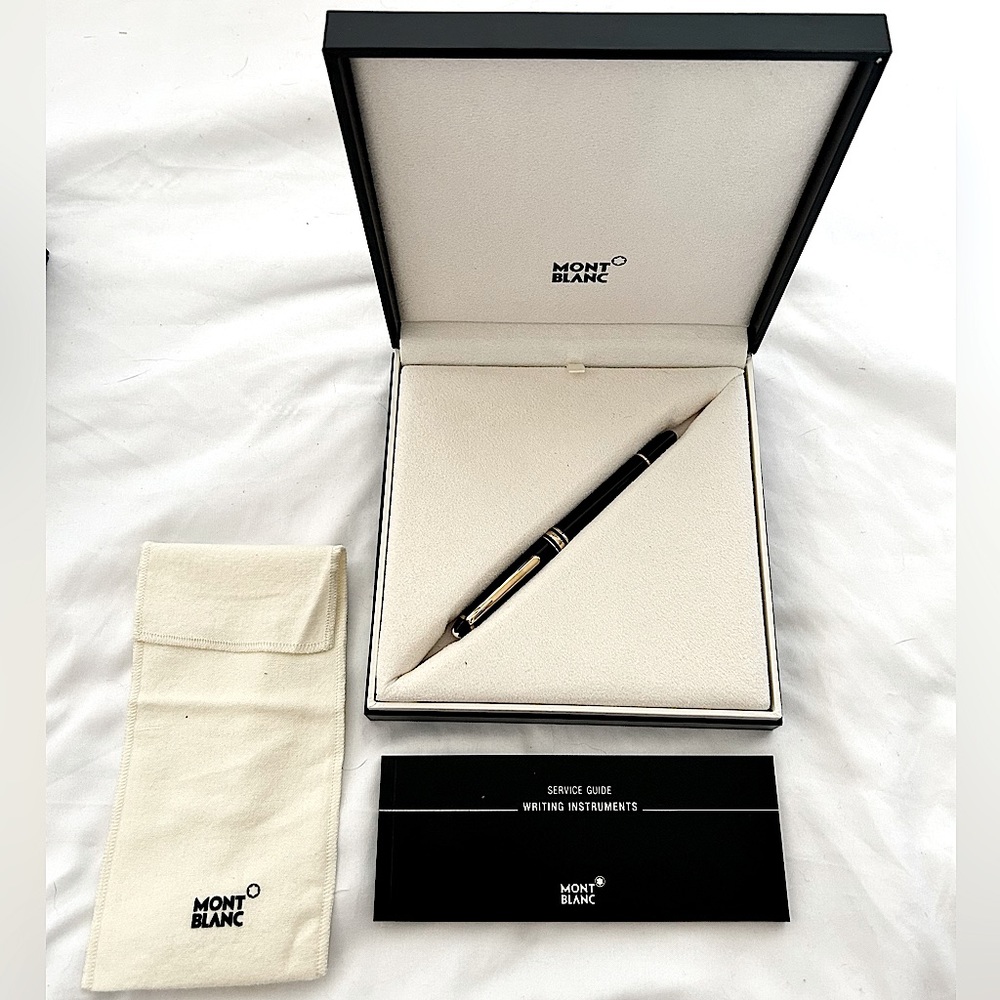 •Used MontBlanc Meisterstück Gold-Coated Ballpoint Pen & Pen Case•